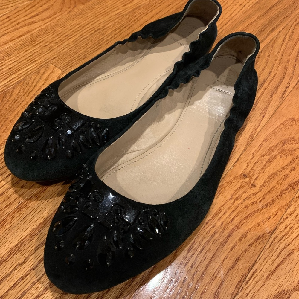 Tory Burch Black Delphine Flats size 10